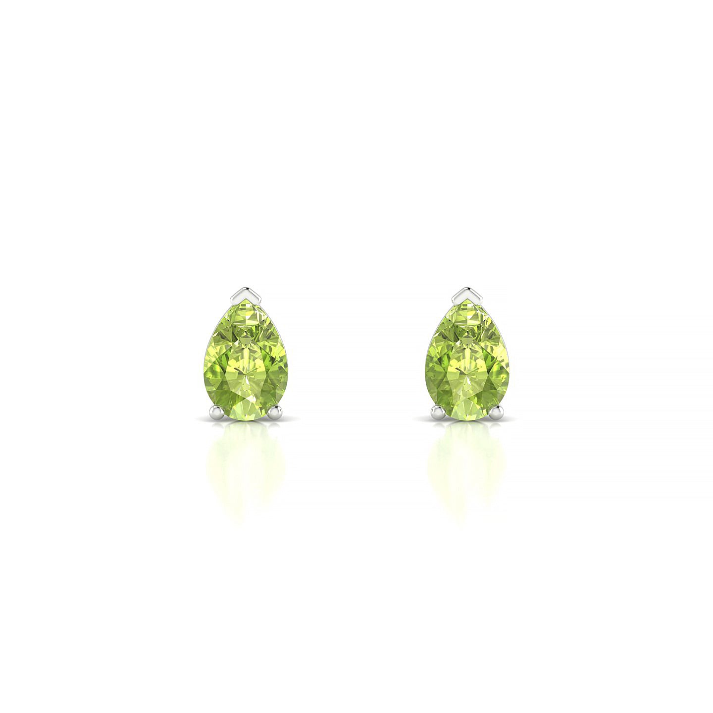 Radiance | 18k White Gold 6 x 4 mm Pear Peridot Earrings