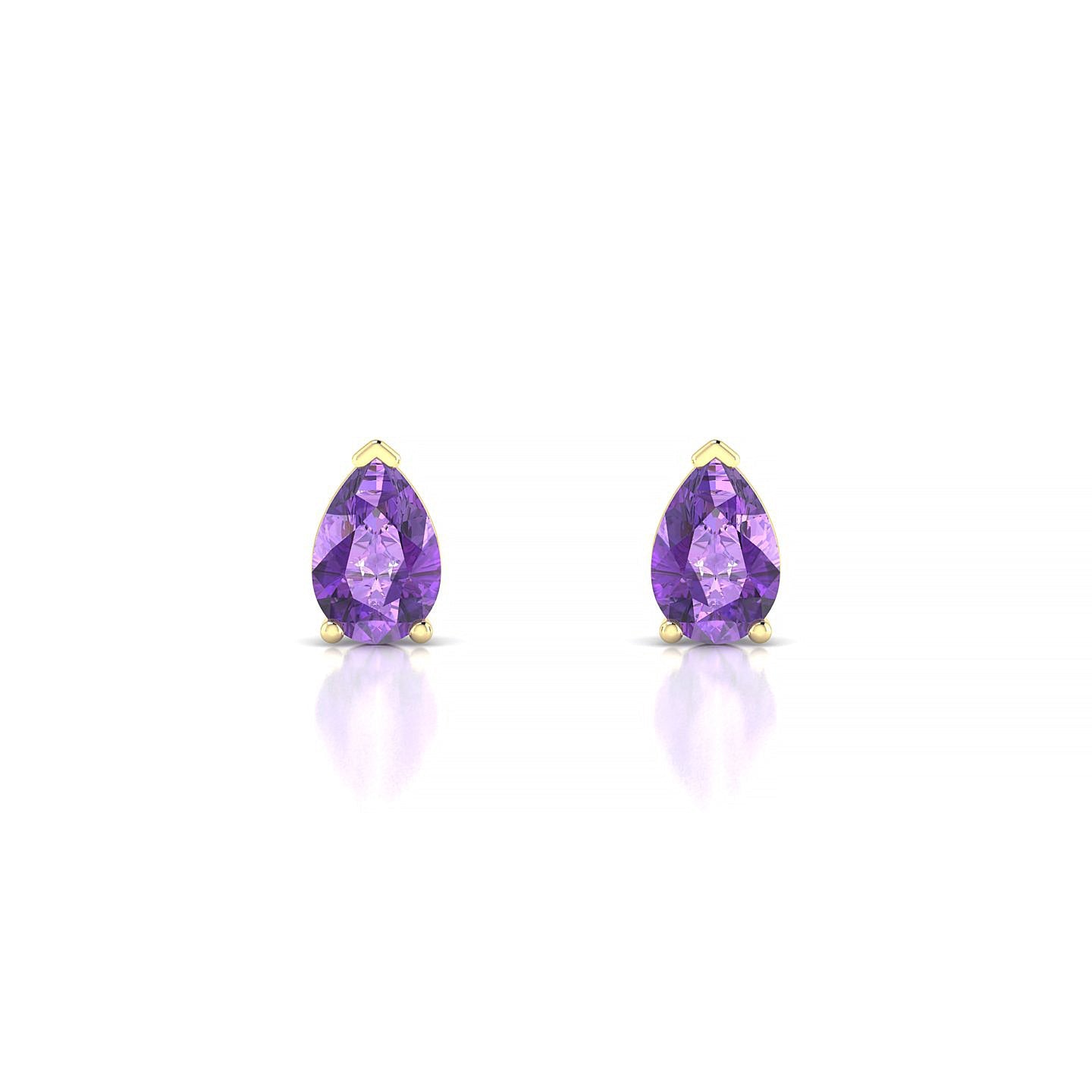 Radiance | 18k Yellow Gold 6 x 4 mm Pear Amethyst Earrings
