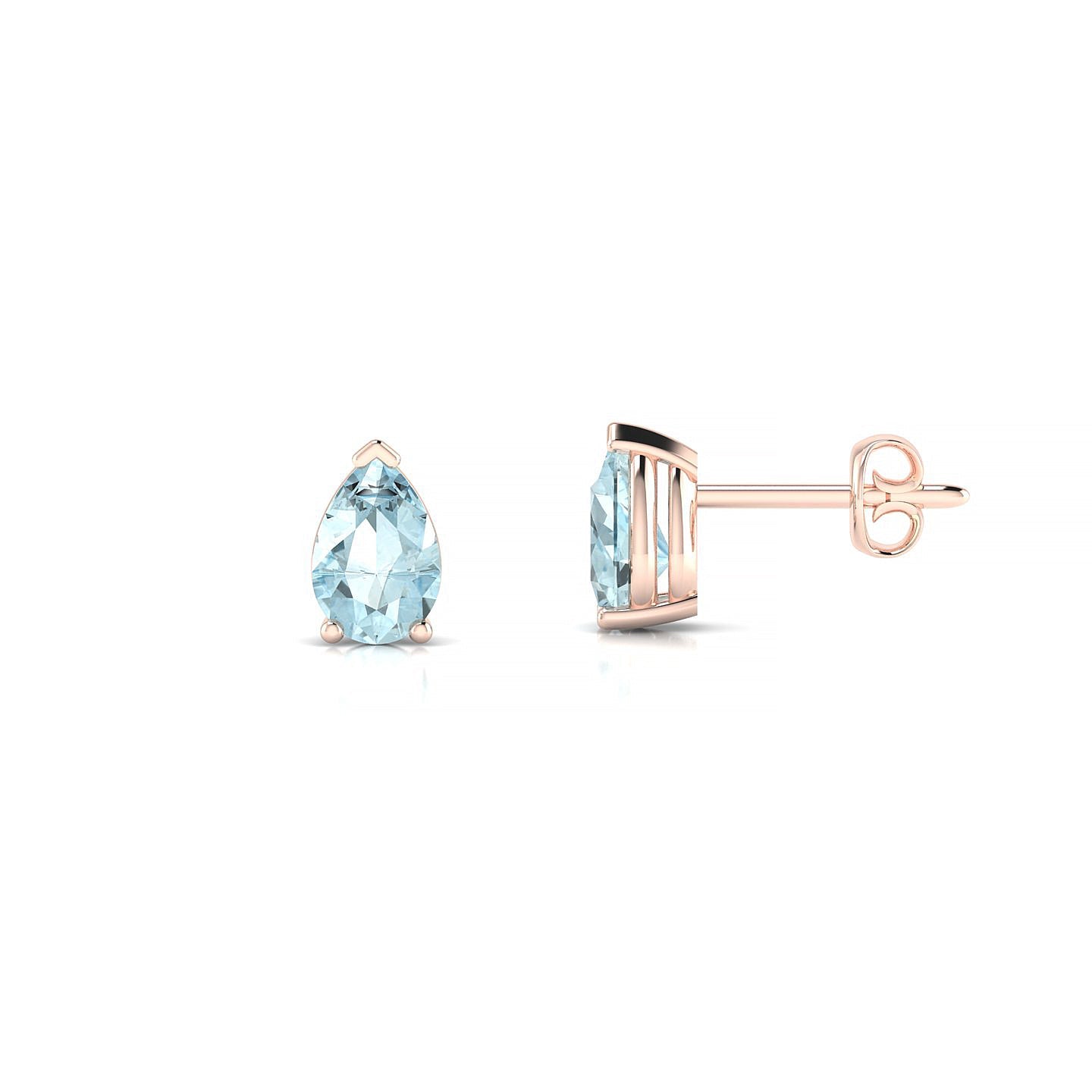 Radiance | 18k Rose Gold 6 x 4 mm Pear Aquamarine Earrings