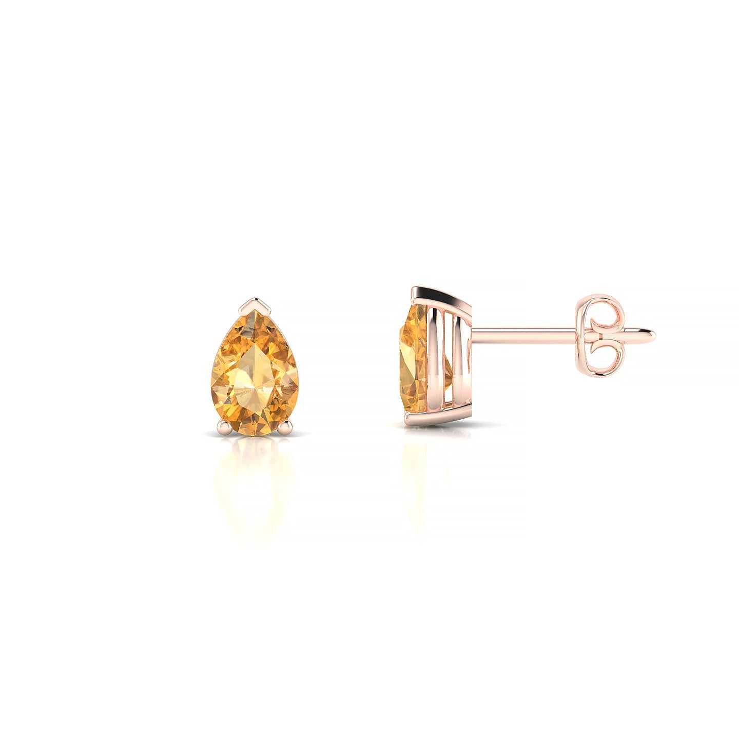 Radiance | 18k Rose Gold 6 x 4 mm Pear Citrine Earrings