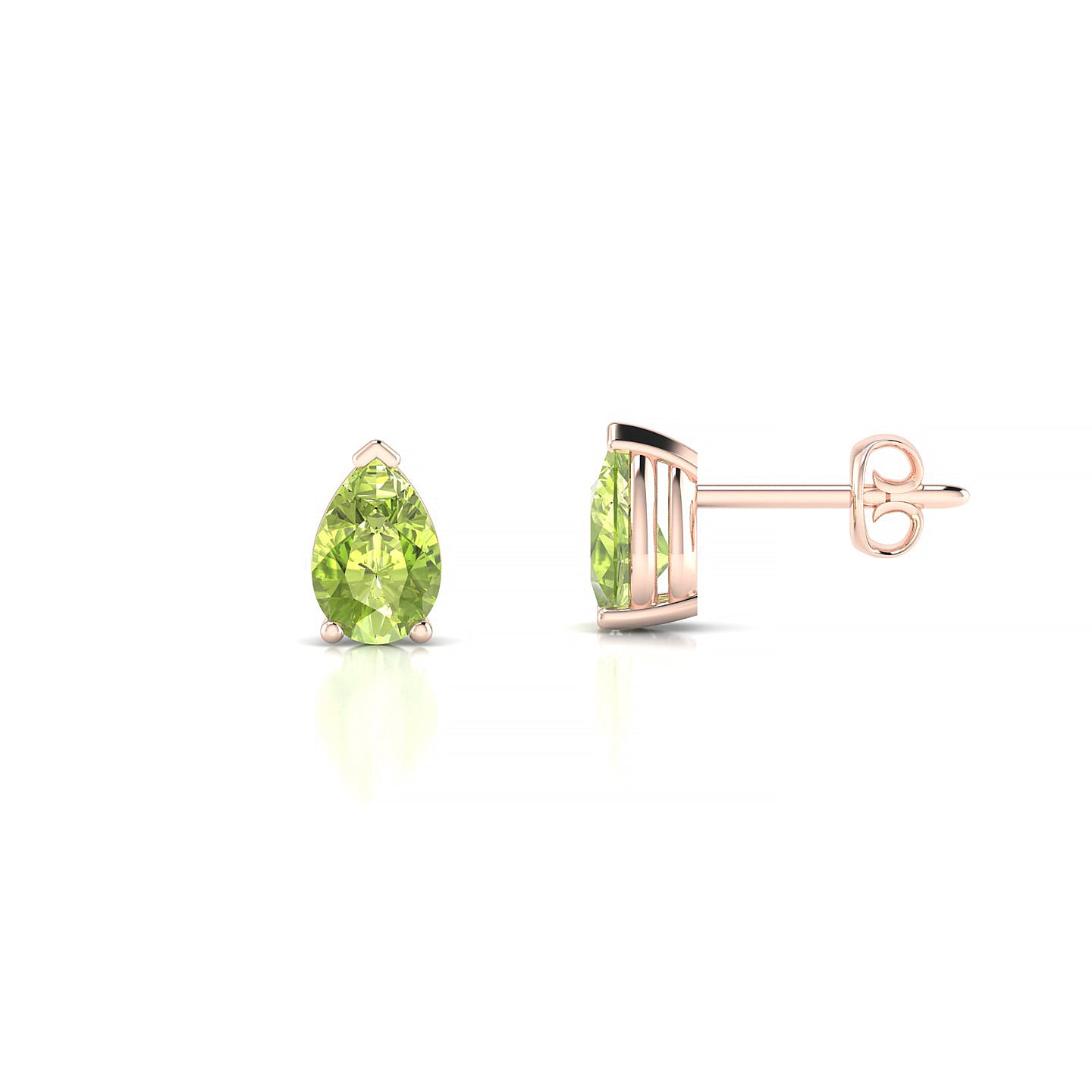 Radiance | 18k Rose Gold 6 x 4 mm Pear Peridot Earrings