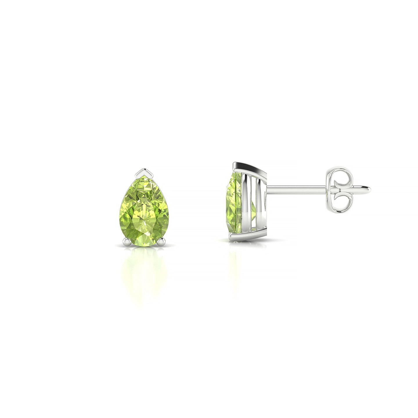 Radiance | 18k White Gold 6 x 4 mm Pear Peridot Earrings