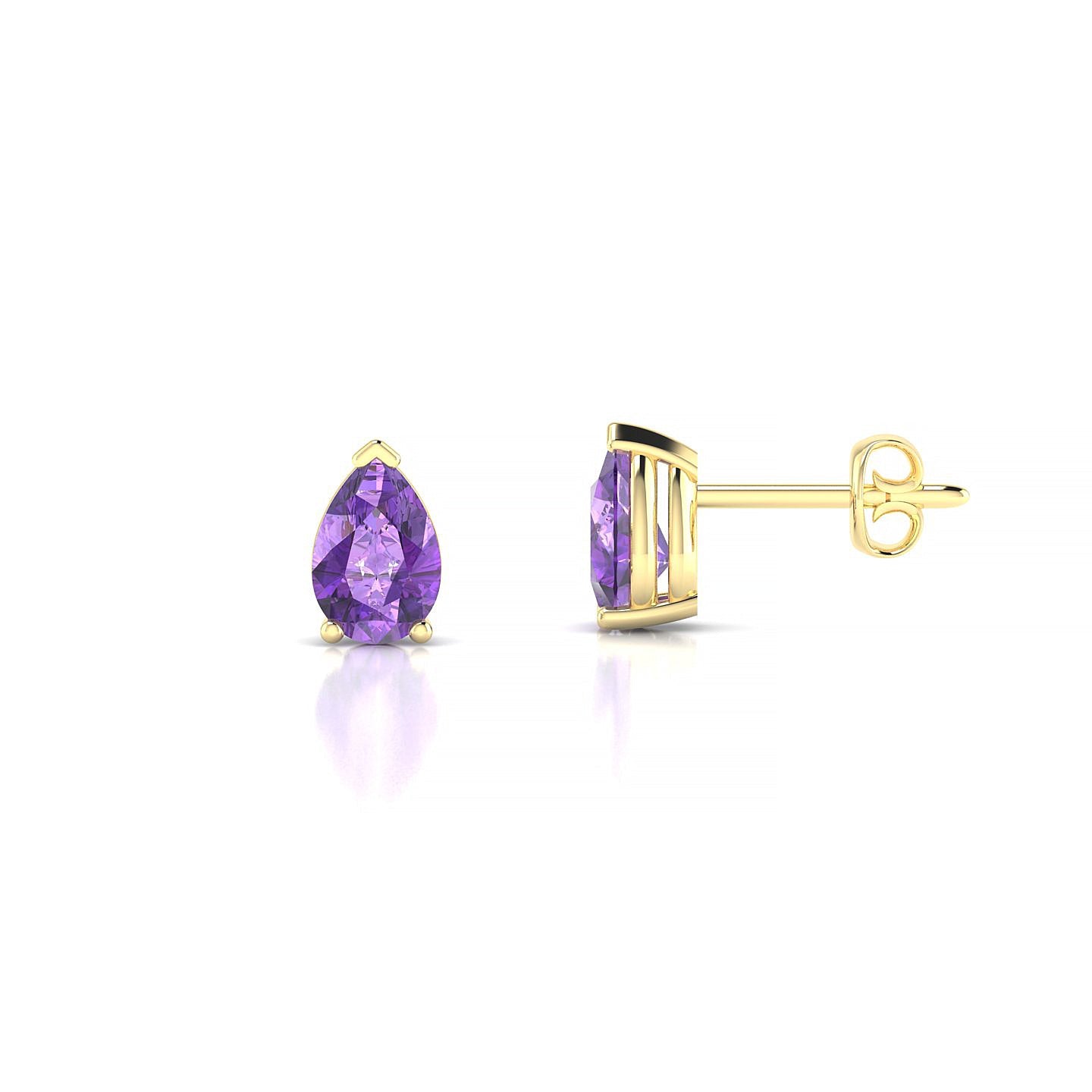 Radiance | 18k Yellow Gold 6 x 4 mm Pear Amethyst Earrings