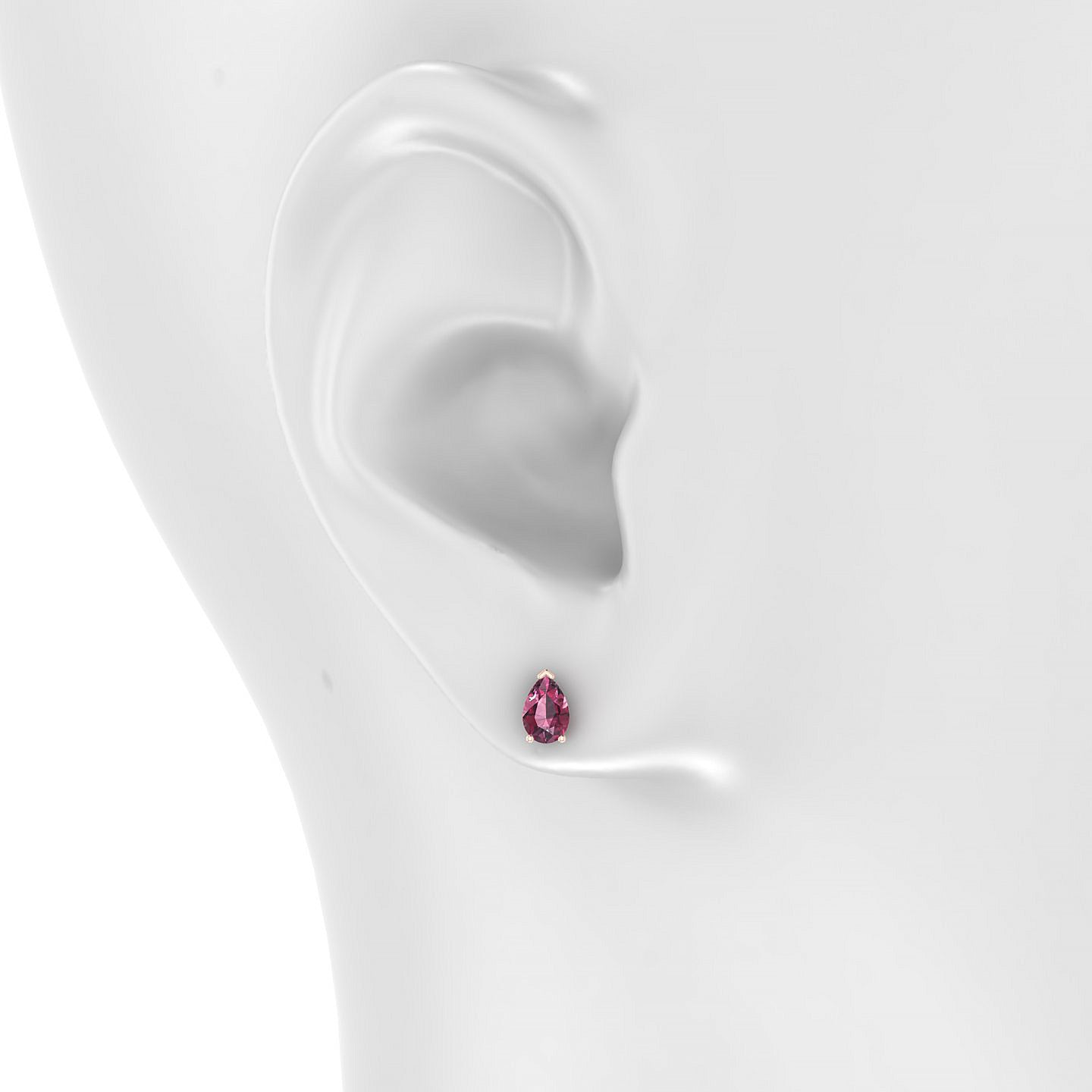 Radiance | 18k Rose Gold 6 x 4 mm Pear Rhodolite Earrings