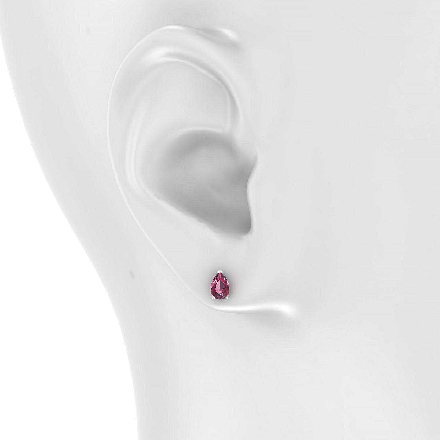 Radiance | 18k White Gold 6 x 4 mm Pear Rhodolite Earrings