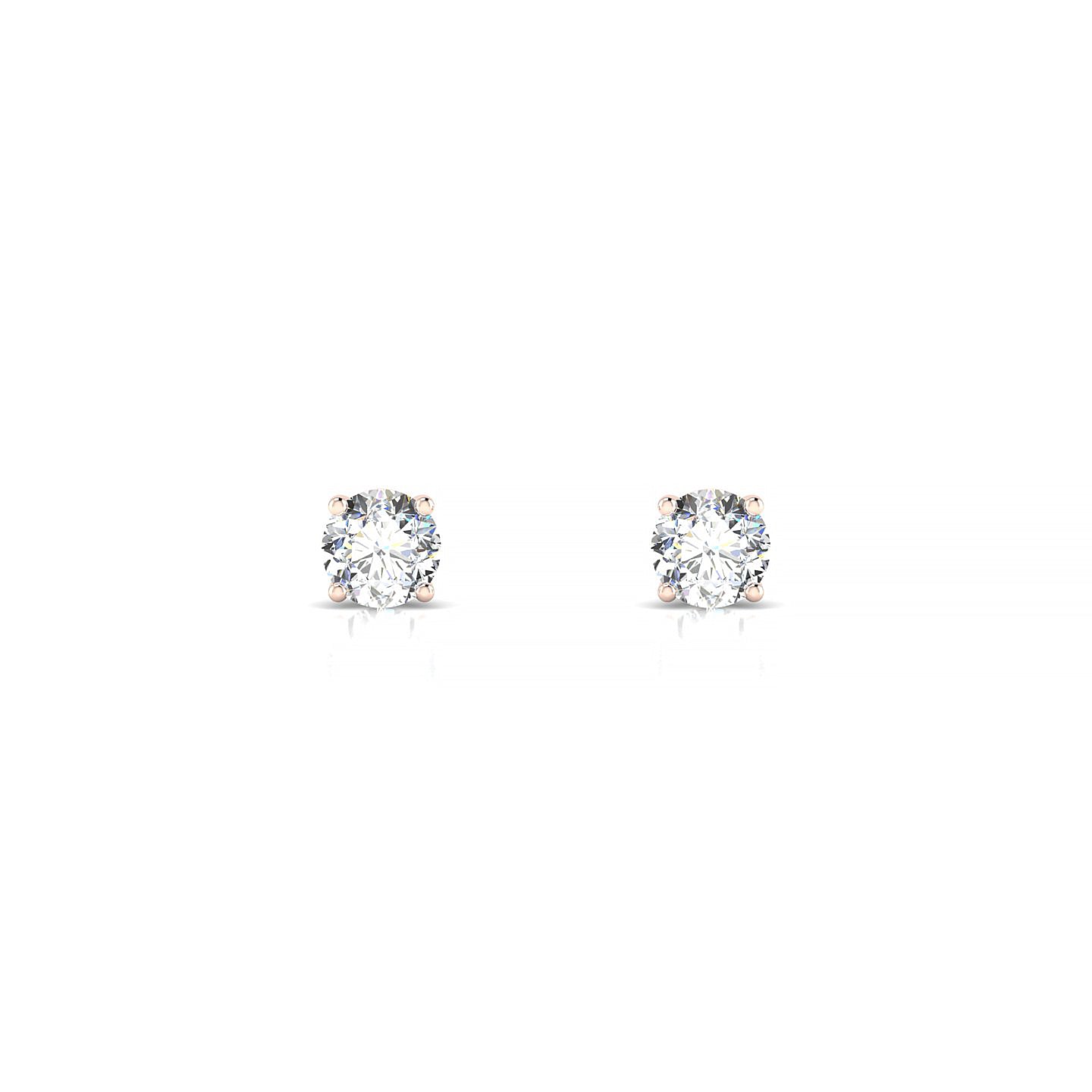 Radiance | 18k Rose Gold 3.7 mm Round Diamond Earrings