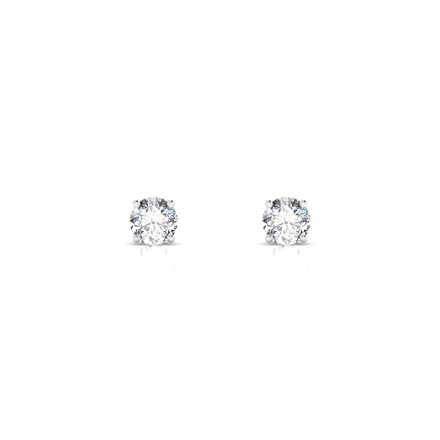 Radiance | 18k White Gold 3.7 mm Round Diamond Earrings