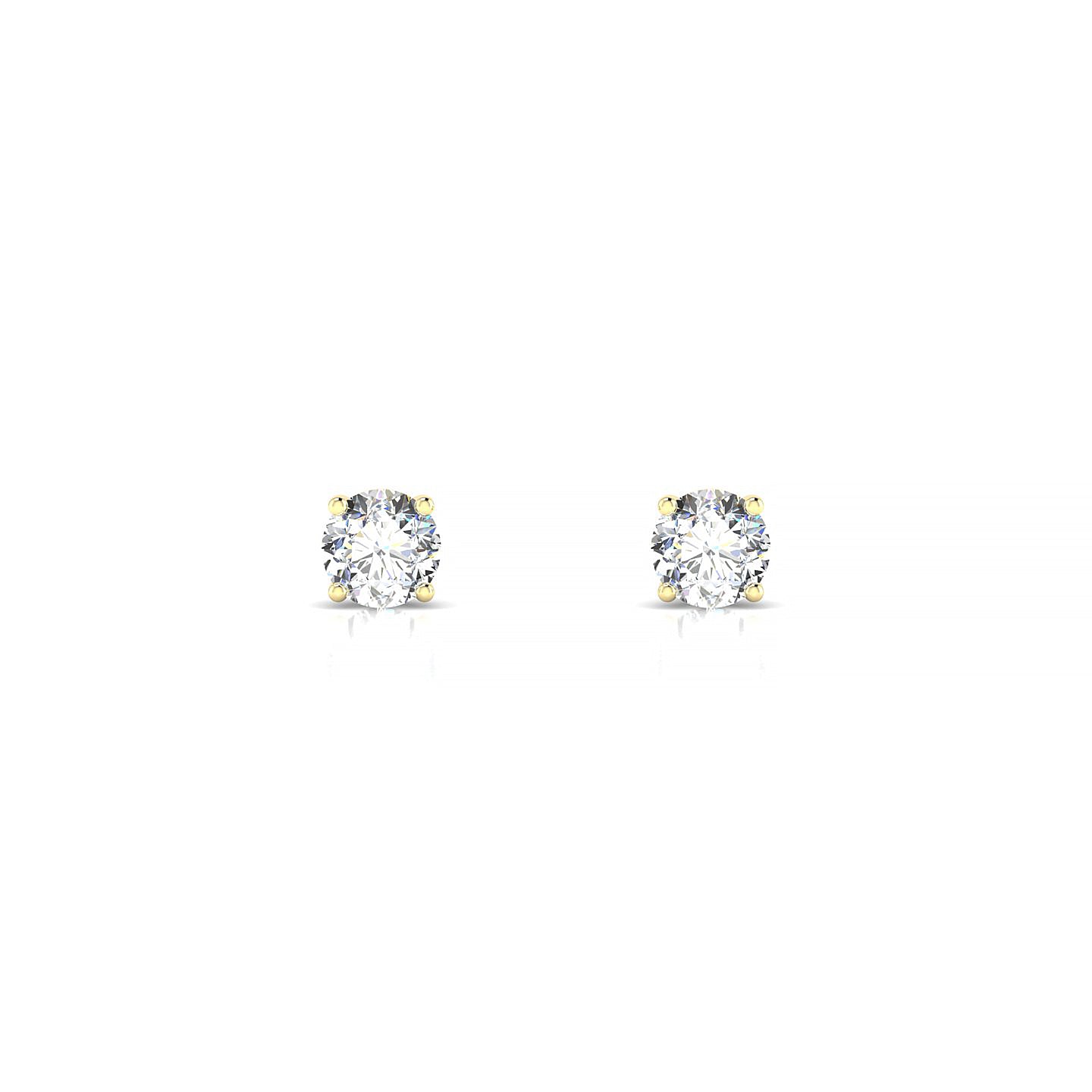 Radiance | 18k Yellow Gold 3.7 mm Round Diamond Earrings