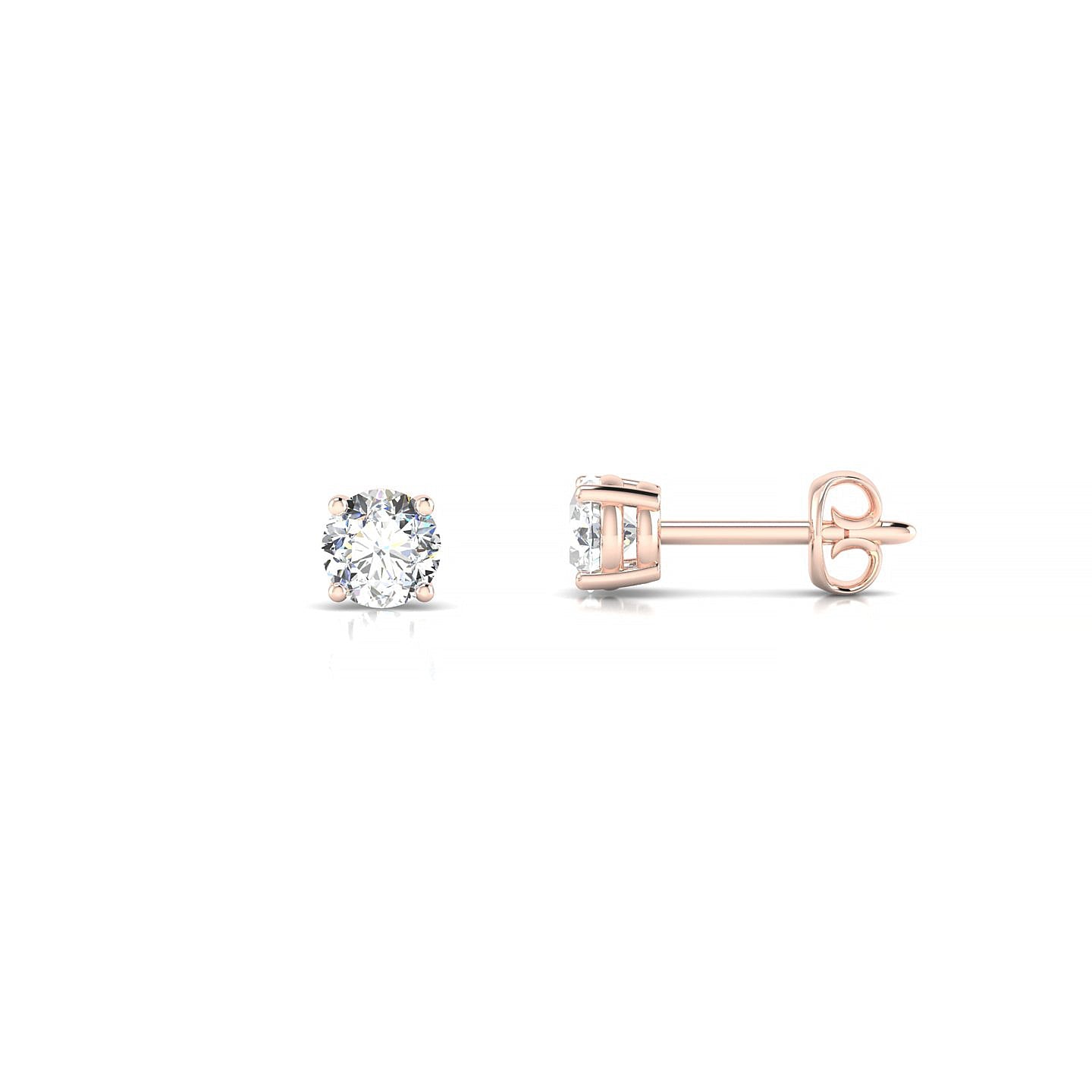 Radiance | 18k Rose Gold 3.7 mm Round Diamond Earrings