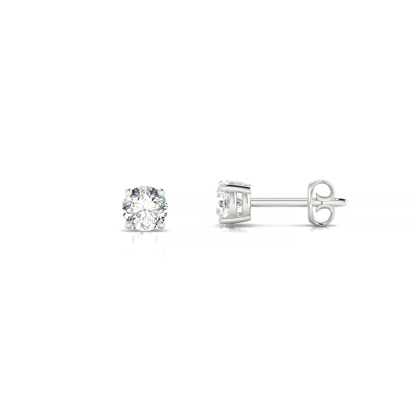 Radiance | 18k White Gold 3.7 mm Round Diamond Earrings