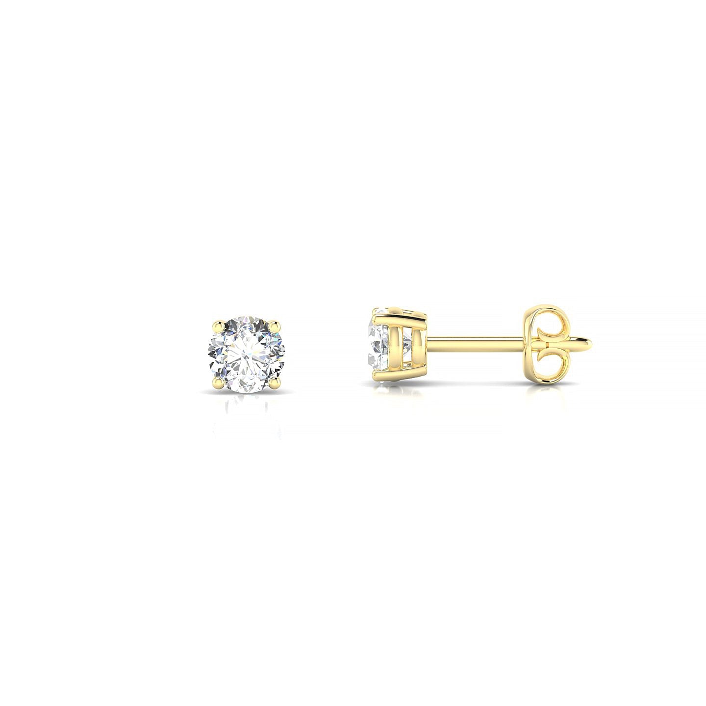 Radiance | 18k Yellow Gold 3.7 mm Round Diamond Earrings