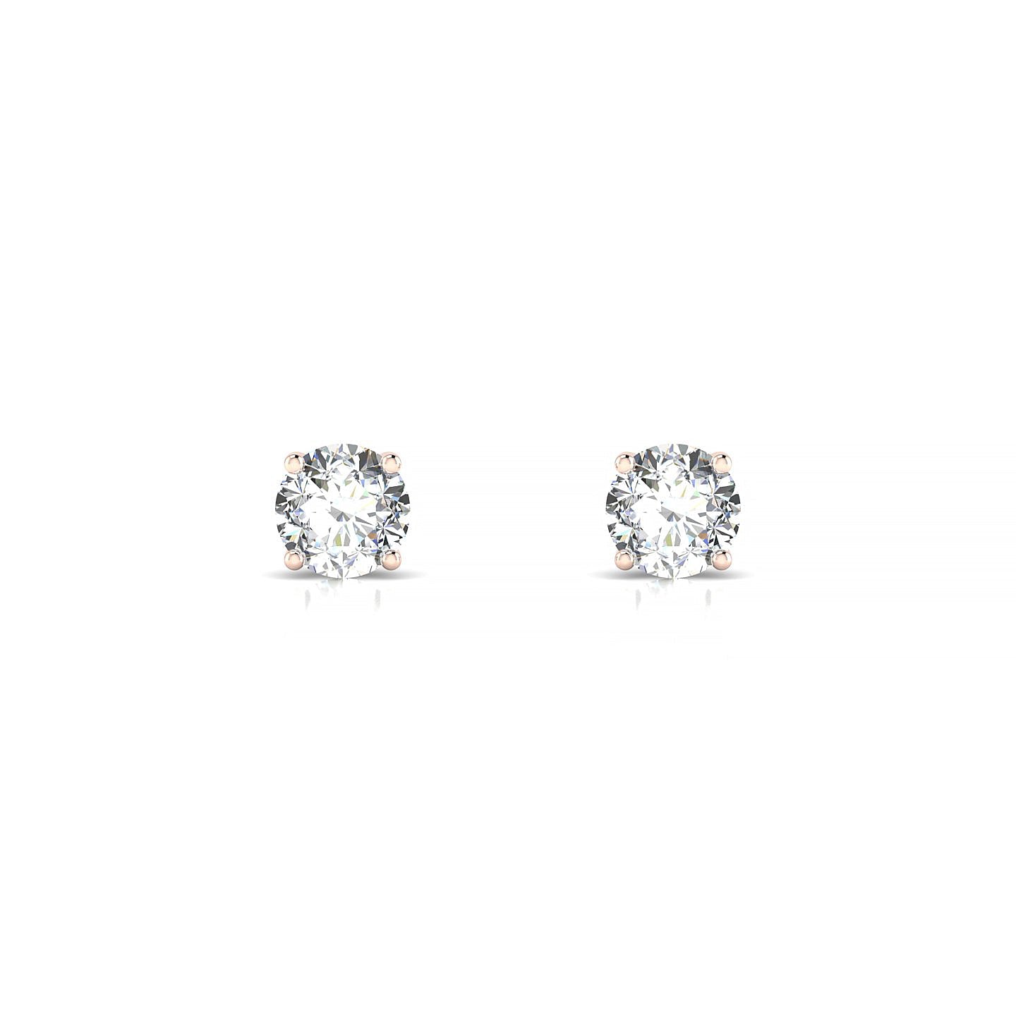 Radiance | 18k Rose Gold 4.2 mm Round Diamond Earrings