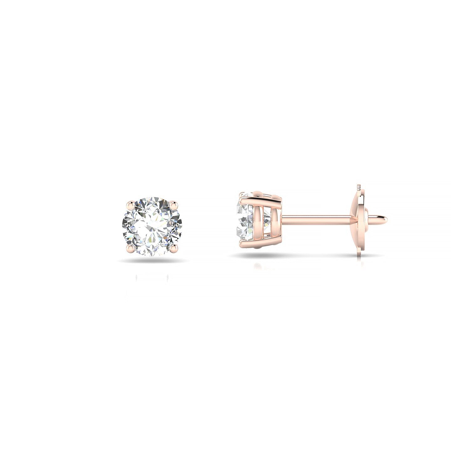 Radiance | 18k Rose Gold 4.2 mm Round Diamond Earrings
