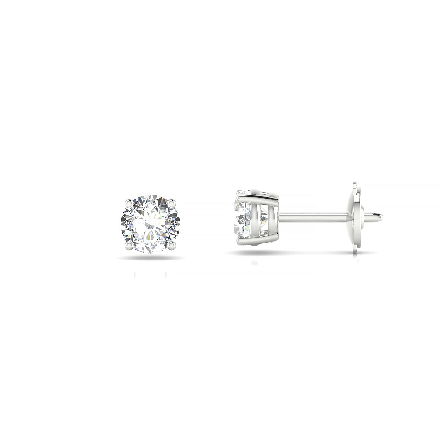 Radiance | 18k White Gold 4.2 mm Round Diamond Earrings