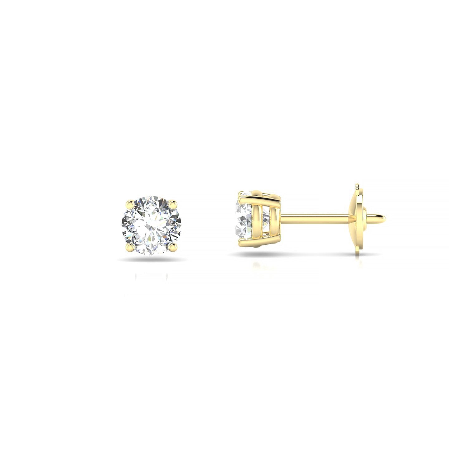 Radiance | 18k Yellow Gold 4.2 mm Round Diamond Earrings