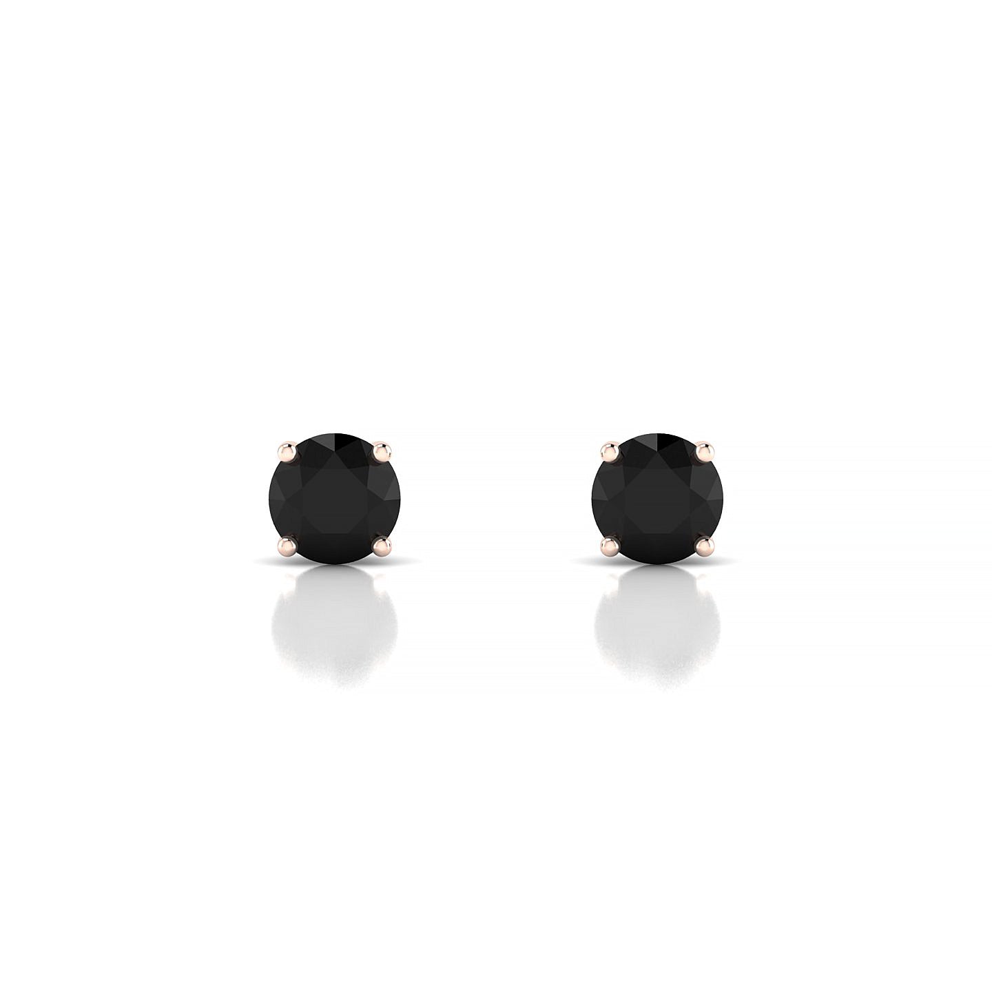 Radiance | 18k Rose Gold 4.5 mm Round Black Diamond Earrings