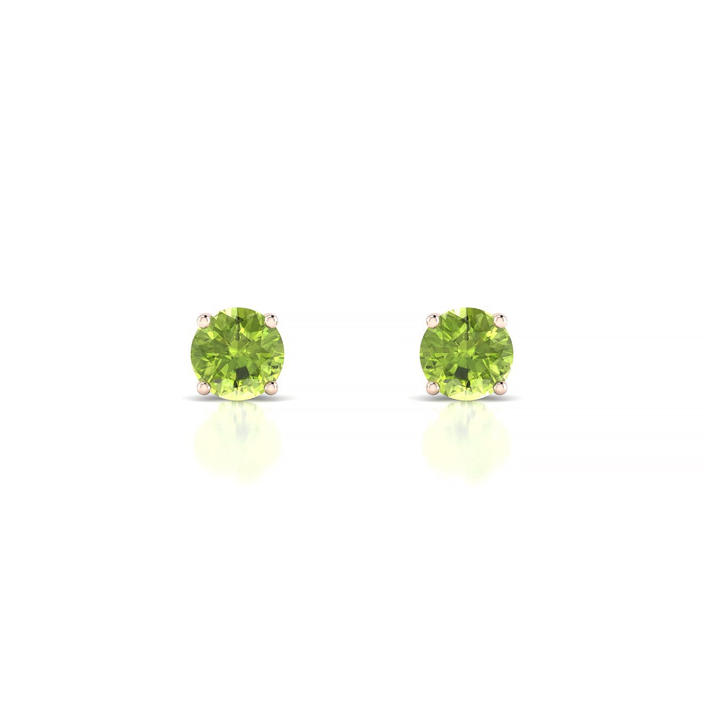 Radiance | 18k Rose Gold 4.5 mm Round Peridot Earrings