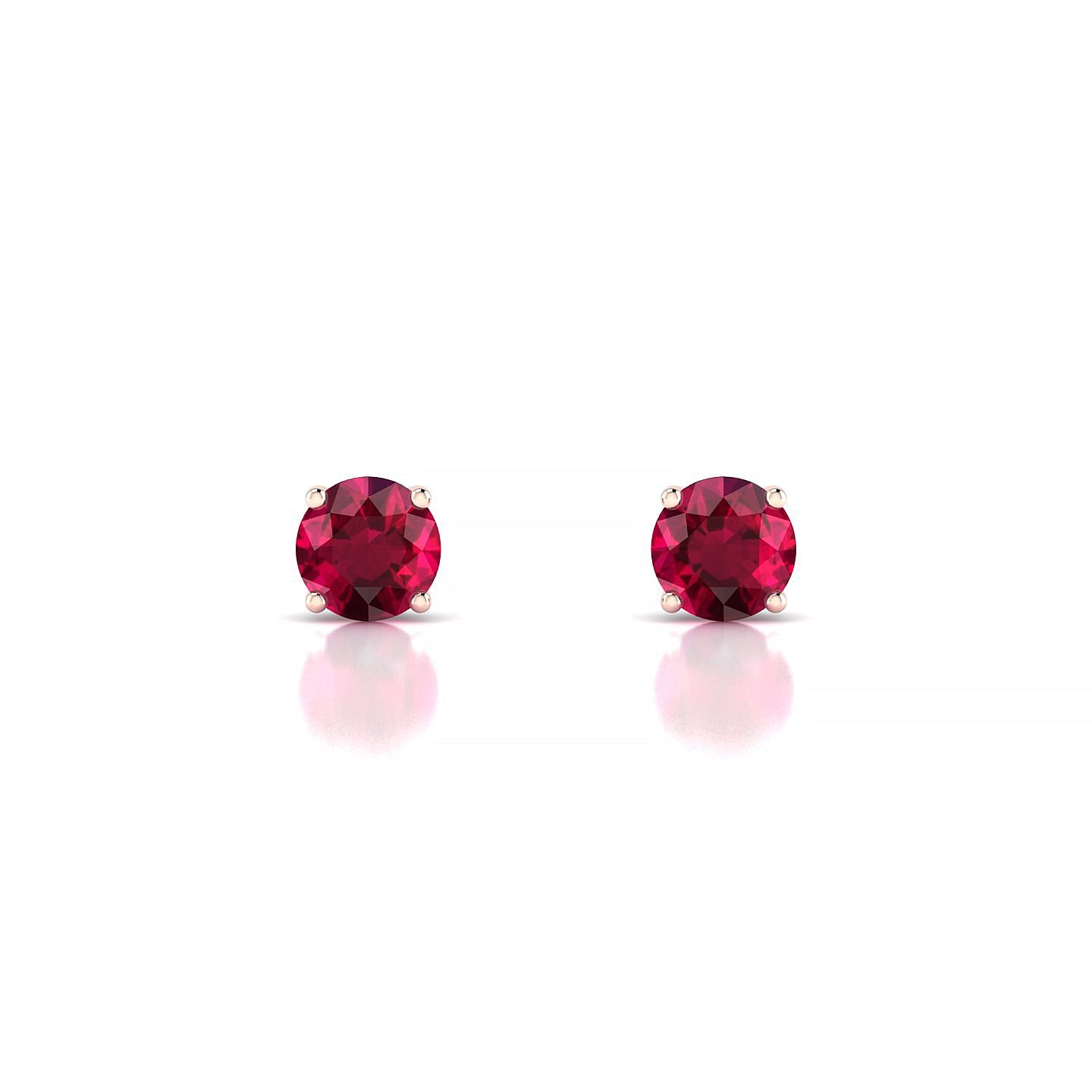 Radiance | 18k Rose Gold 4.5 mm Round Ruby Earrings