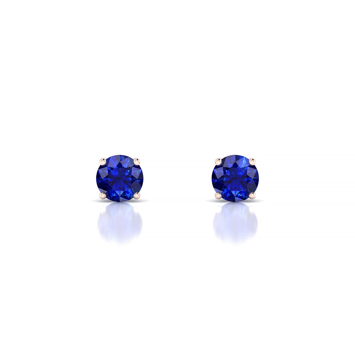 Radiance | 18k Rose Gold 4.5 mm Round Sapphire Earrings
