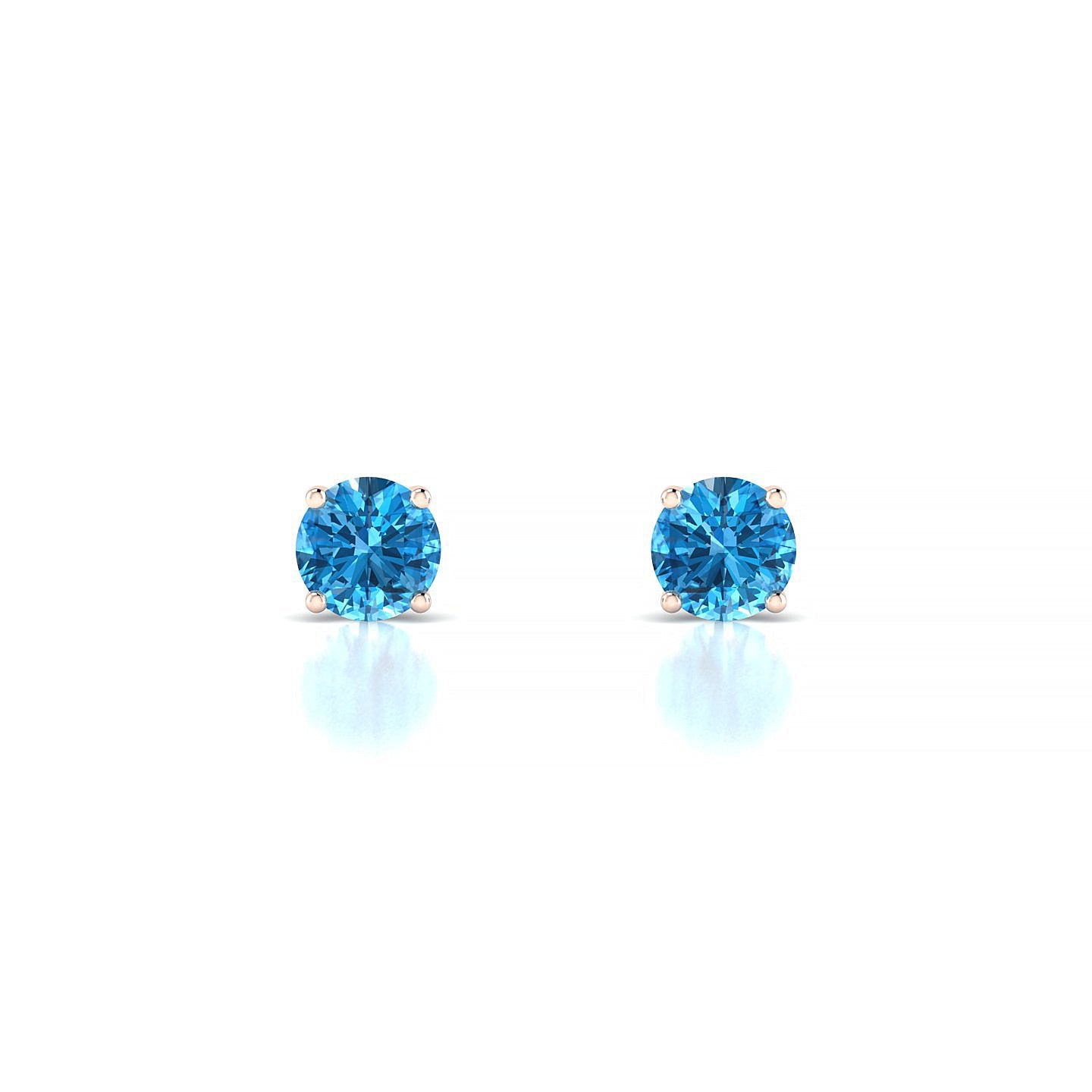 Radiance | 18k Rose Gold 4.5 mm Round Topaz Earrings