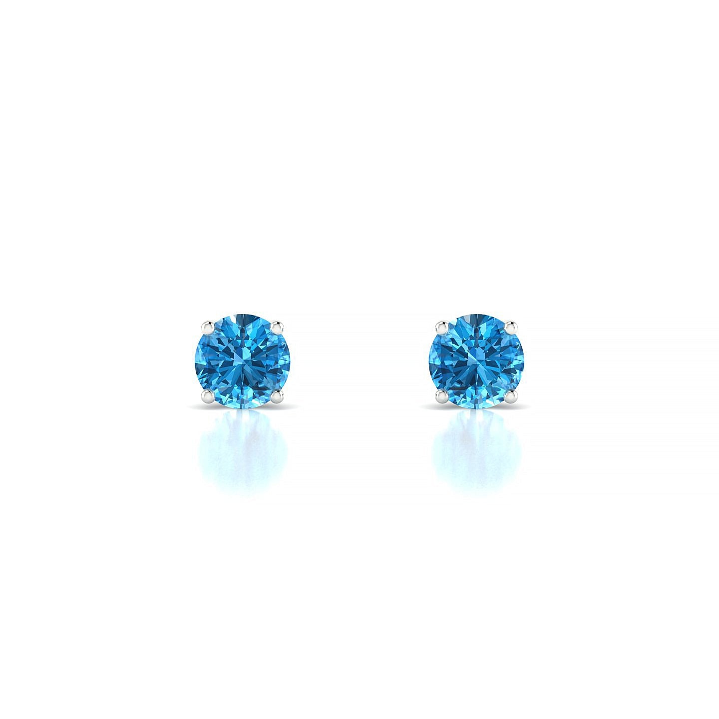 Radiance | 18k White Gold 4.5 mm Round Topaz Earrings