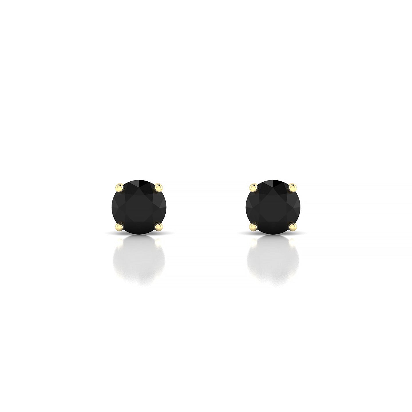 Radiance | 18k Yellow Gold 4.5 mm Round Black Diamond Earrings