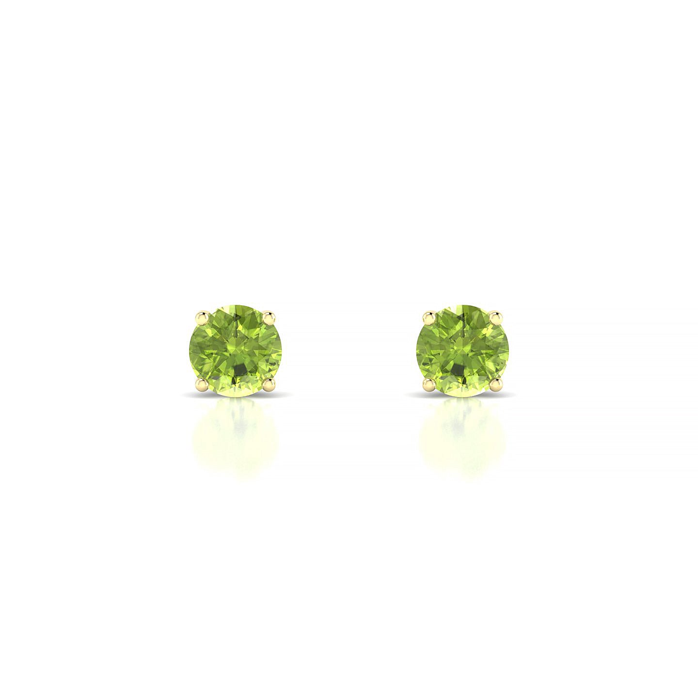 Radiance | 18k Yellow Gold 4.5 mm Round Peridot Earrings