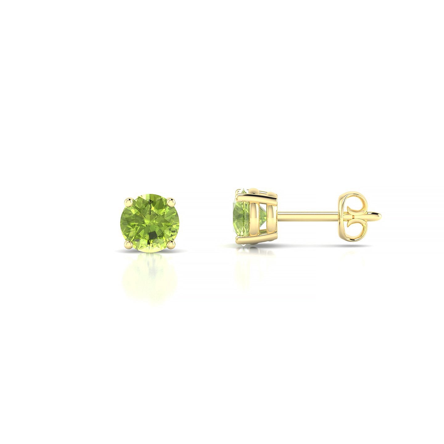 Radiance | 18k Yellow Gold 4.5 mm Round Peridot Earrings