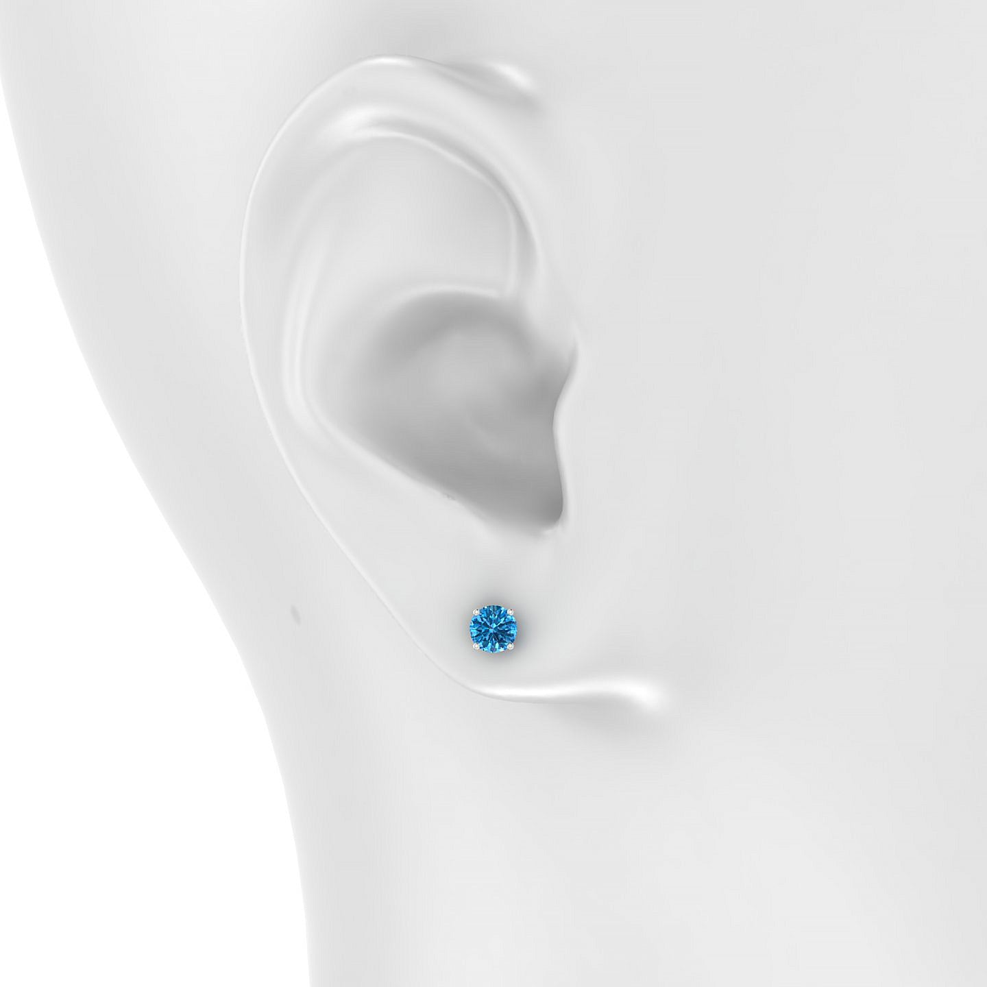Radiance | 18k White Gold 4.5 mm Round Topaz Earrings