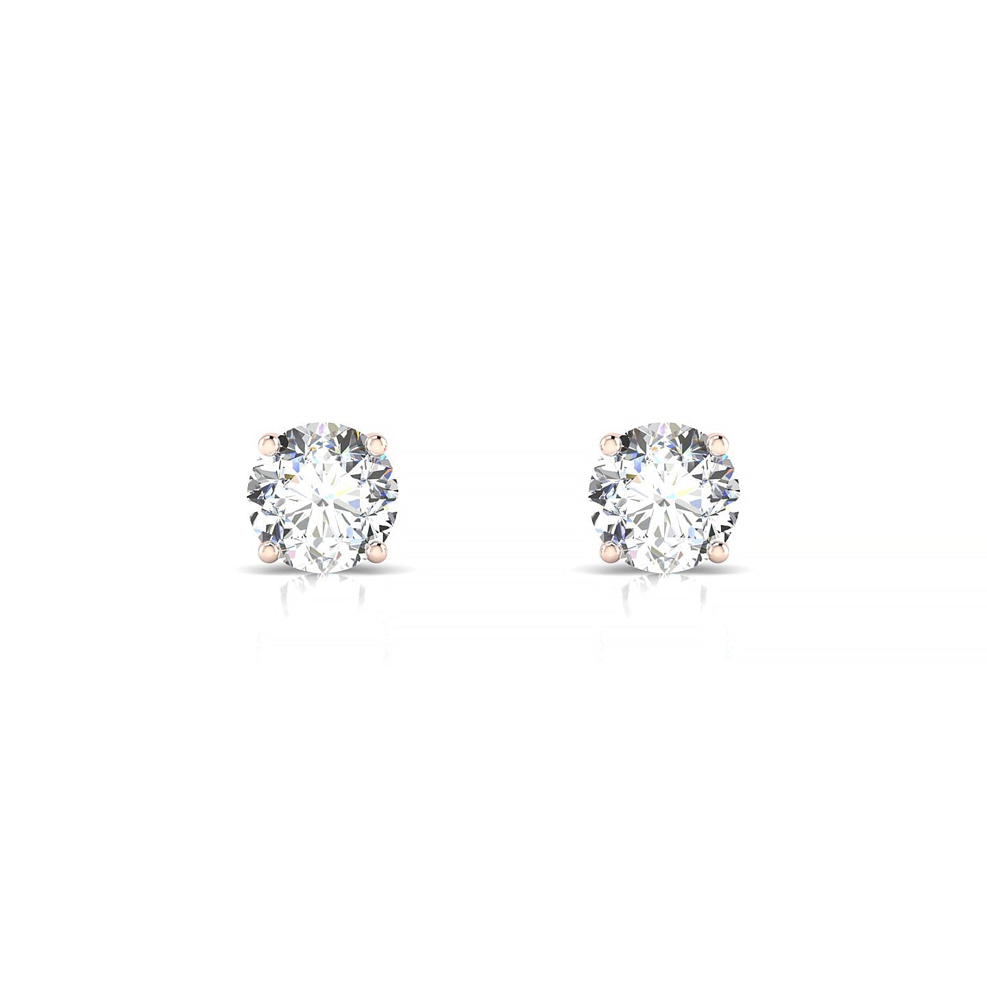 Radiance | 18k Rose Gold 5.2 mm Round Diamond Earrings