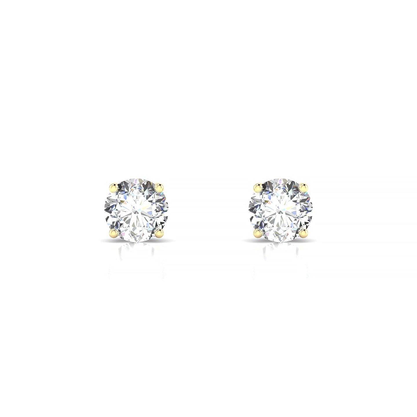 Radiance | 18k Yellow Gold 5.2 mm Round Diamond Earrings