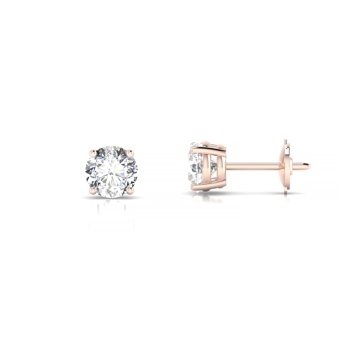 Radiance | 18k Rose Gold 5.2 mm Round Diamond Earrings