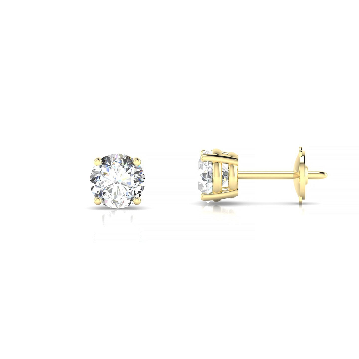 Radiance | 18k Yellow Gold 5.2 mm Round Diamond Earrings