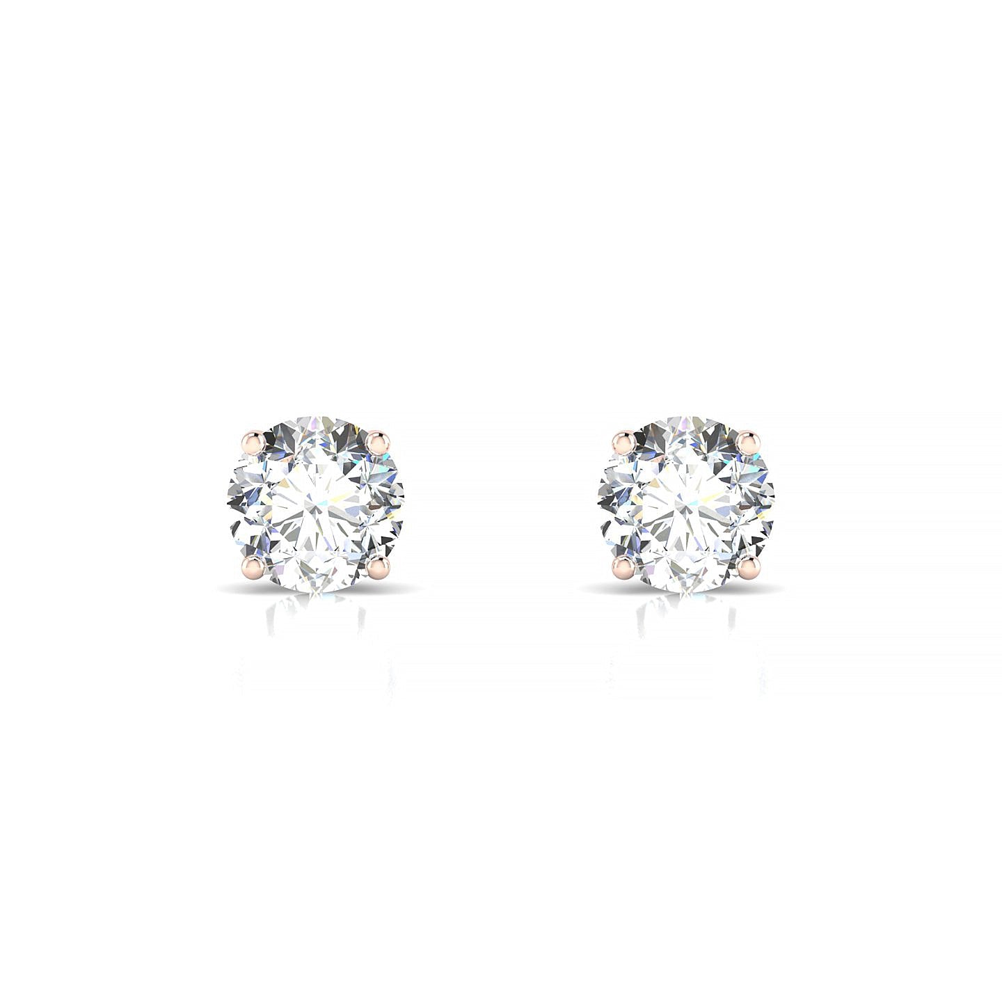 Radiance | 18k Rose Gold 5.7 mm Round Diamond Earrings