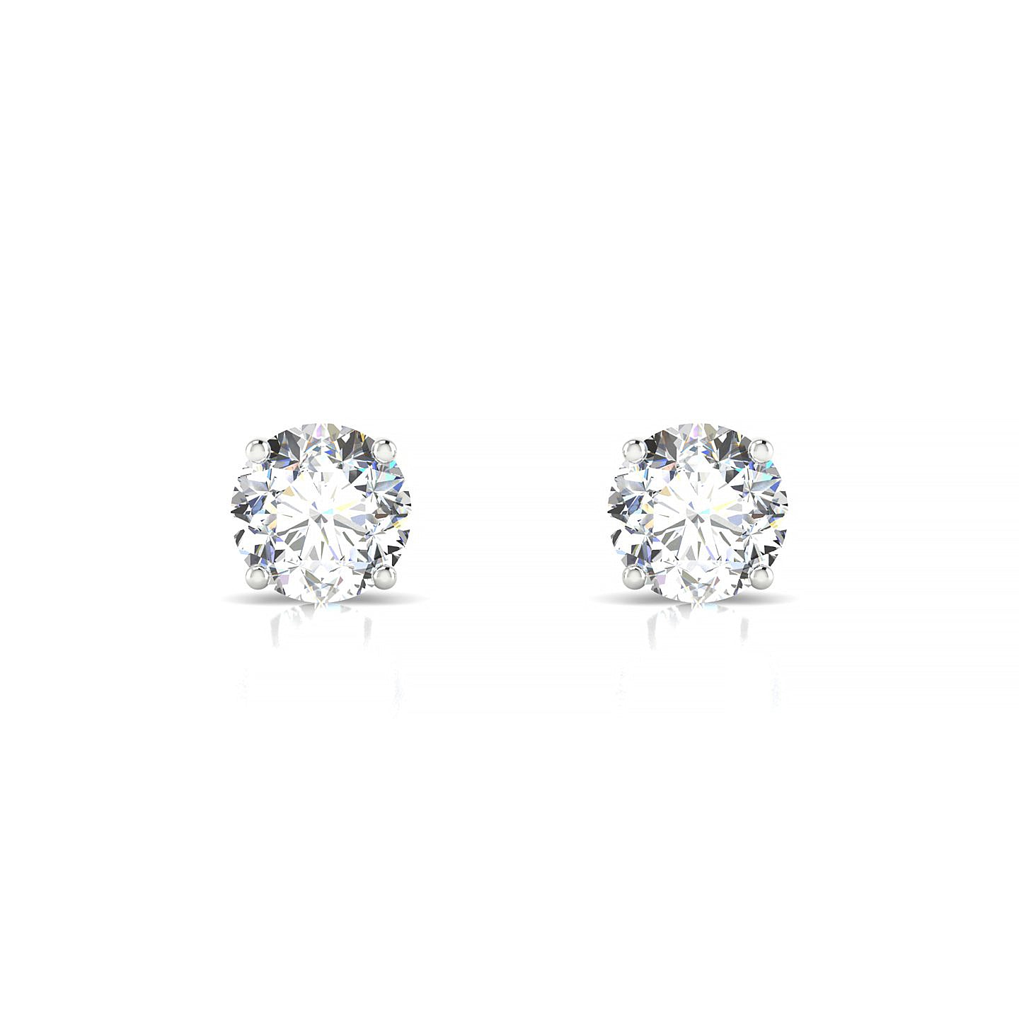 Radiance | 18k White Gold 5.7 mm Round Diamond Earrings