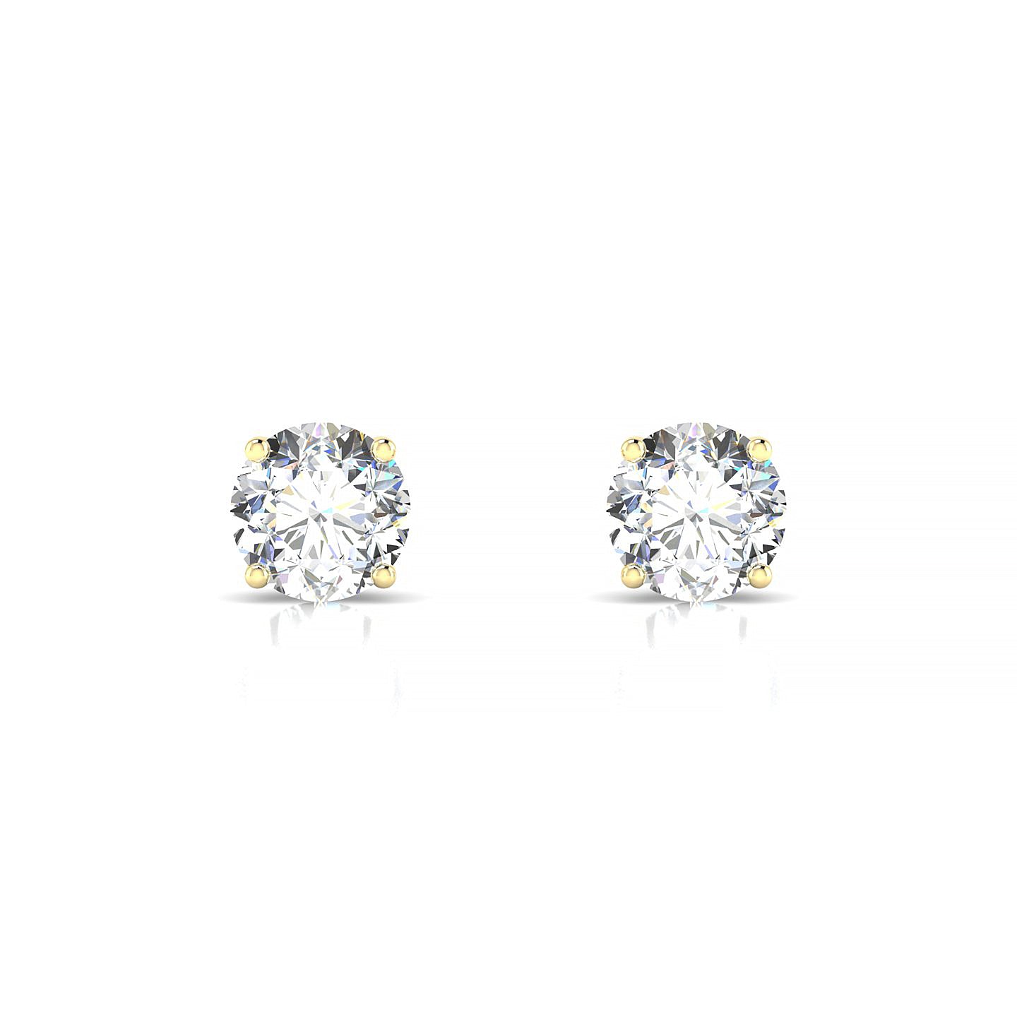 Radiance | 18k Yellow Gold 5.7 mm Round Diamond Earrings