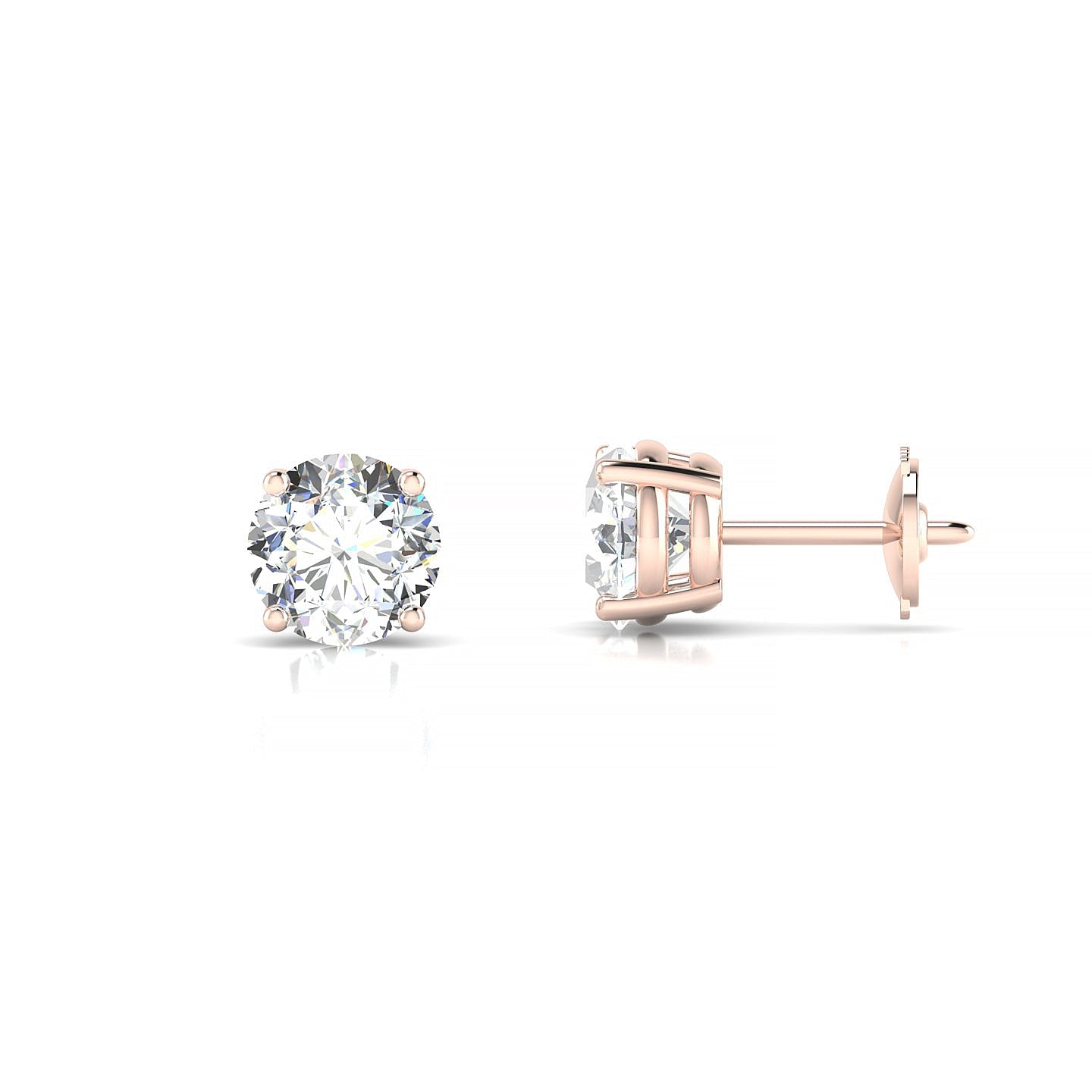 Radiance | 18k Rose Gold 5.7 mm Round Diamond Earrings