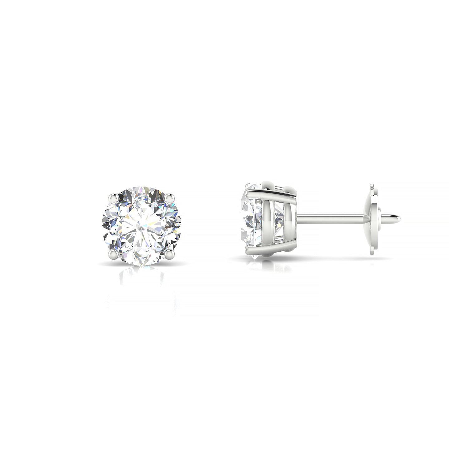 Radiance | 18k White Gold 5.7 mm Round Diamond Earrings