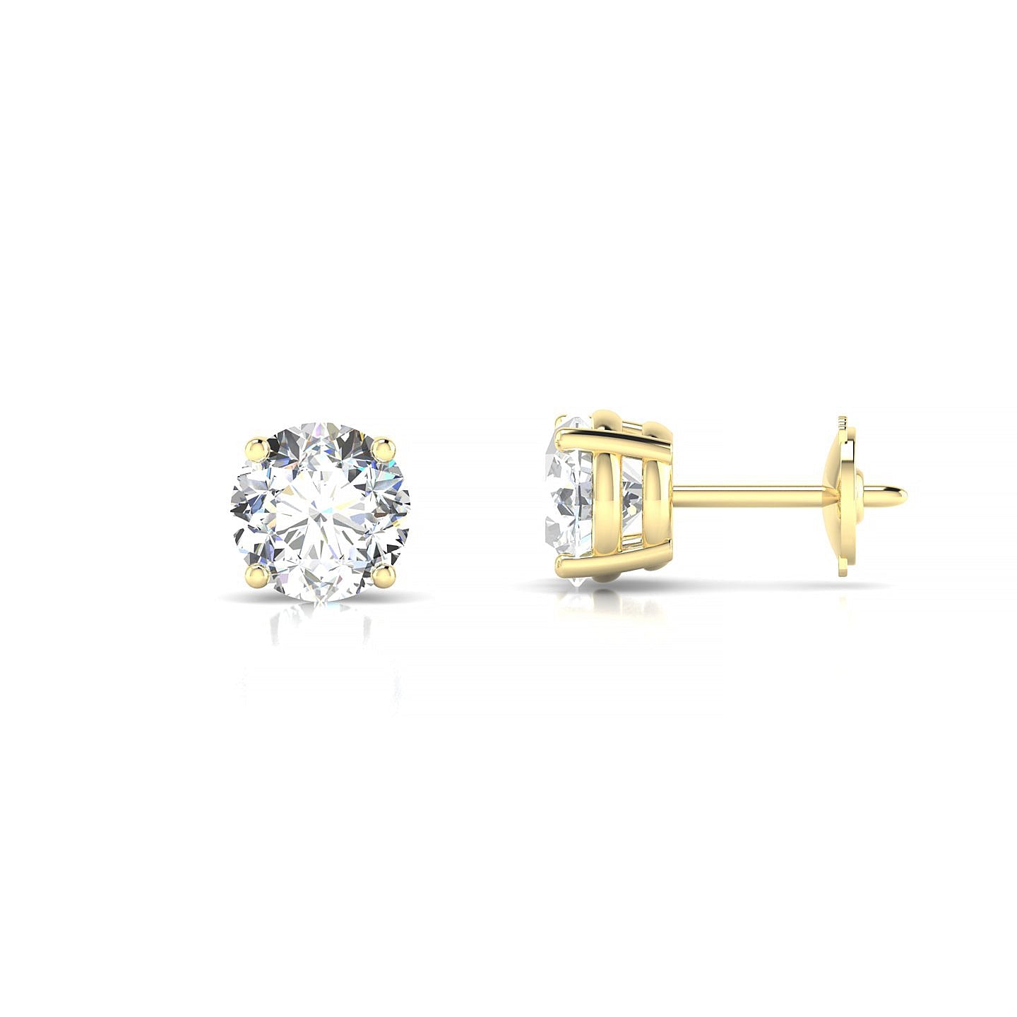 Radiance | 18k Yellow Gold 5.7 mm Round Diamond Earrings