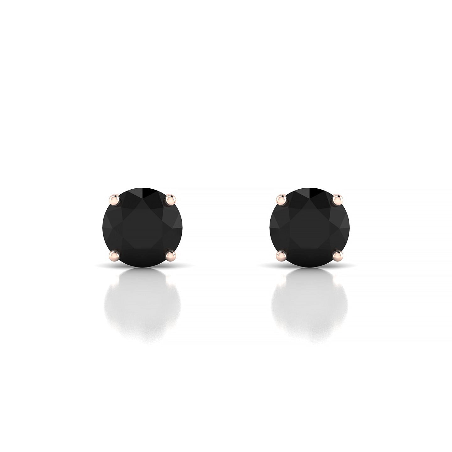 Radiance | 18k Rose Gold 6 mm Round Black Diamond Earrings
