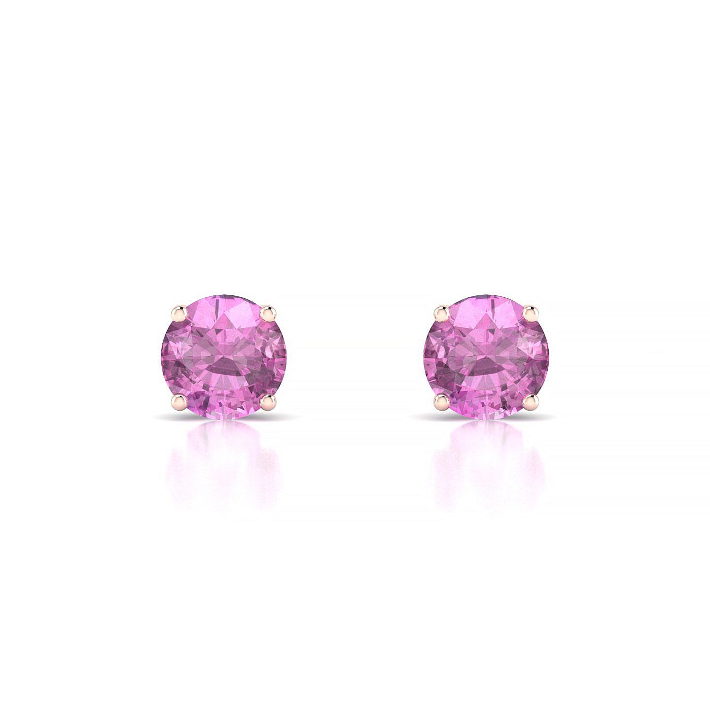 Radiance | 18k Rose Gold 6 mm Round Pink Sapphire Earrings