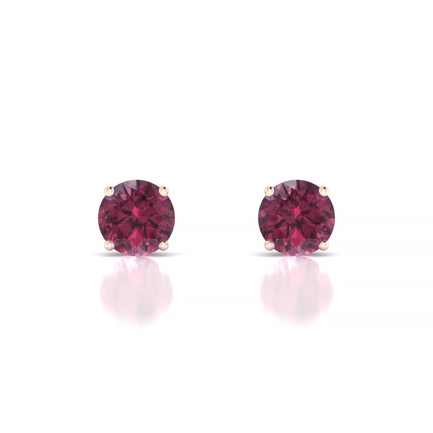 Radiance | 18k Rose Gold 6 mm Round Rhodolite Earrings