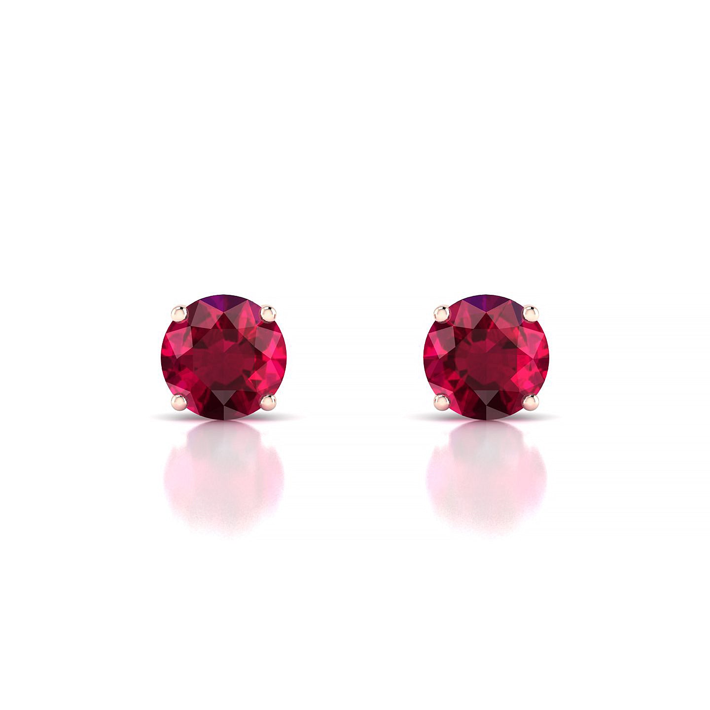 Radiance | 18k Rose Gold 6 mm Round Ruby Earrings