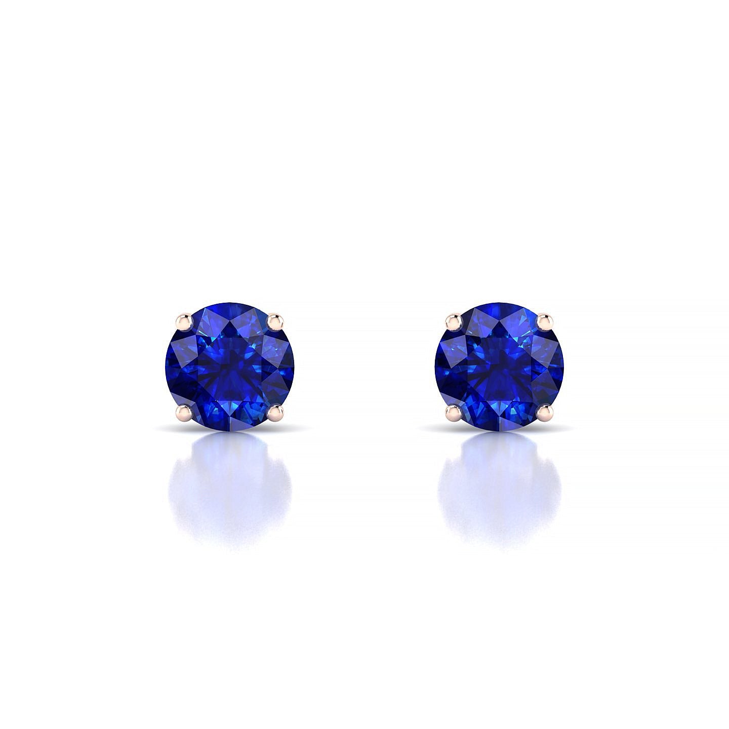 Radiance | 18k Rose Gold 6 mm Round Sapphire Earrings