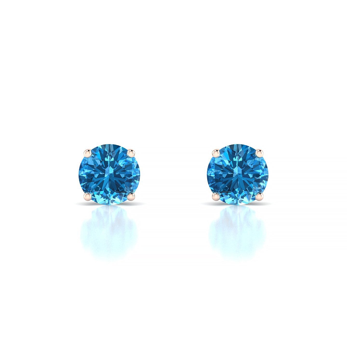 Radiance | 18k Rose Gold 6 mm Round Topaz Earrings