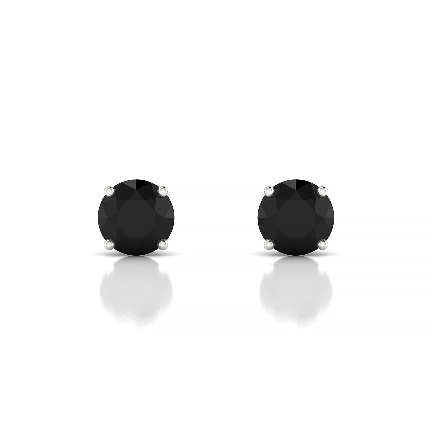Radiance | 18k White Gold 6 mm Round Black Diamond Earrings
