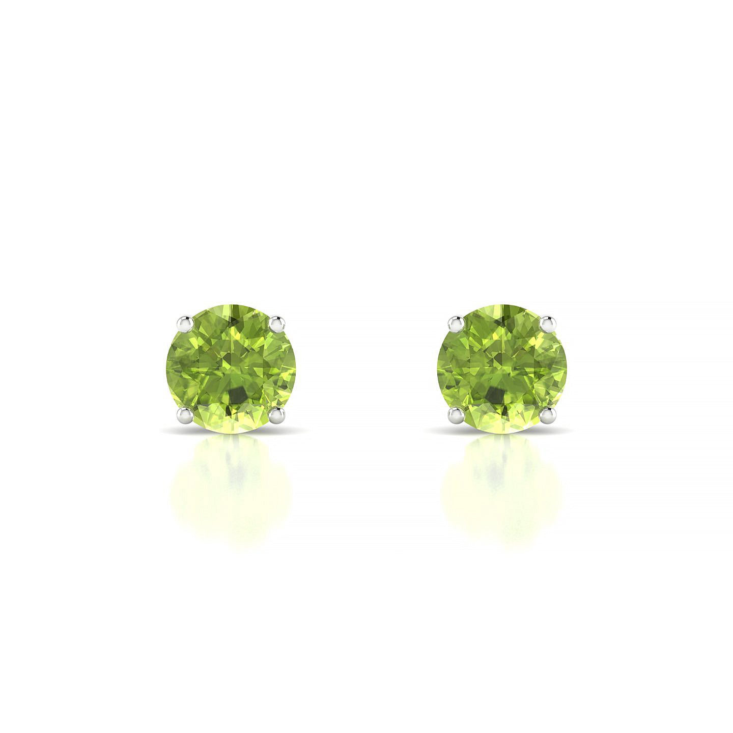 Radiance | 18k White Gold 6 mm Round Peridot Earrings