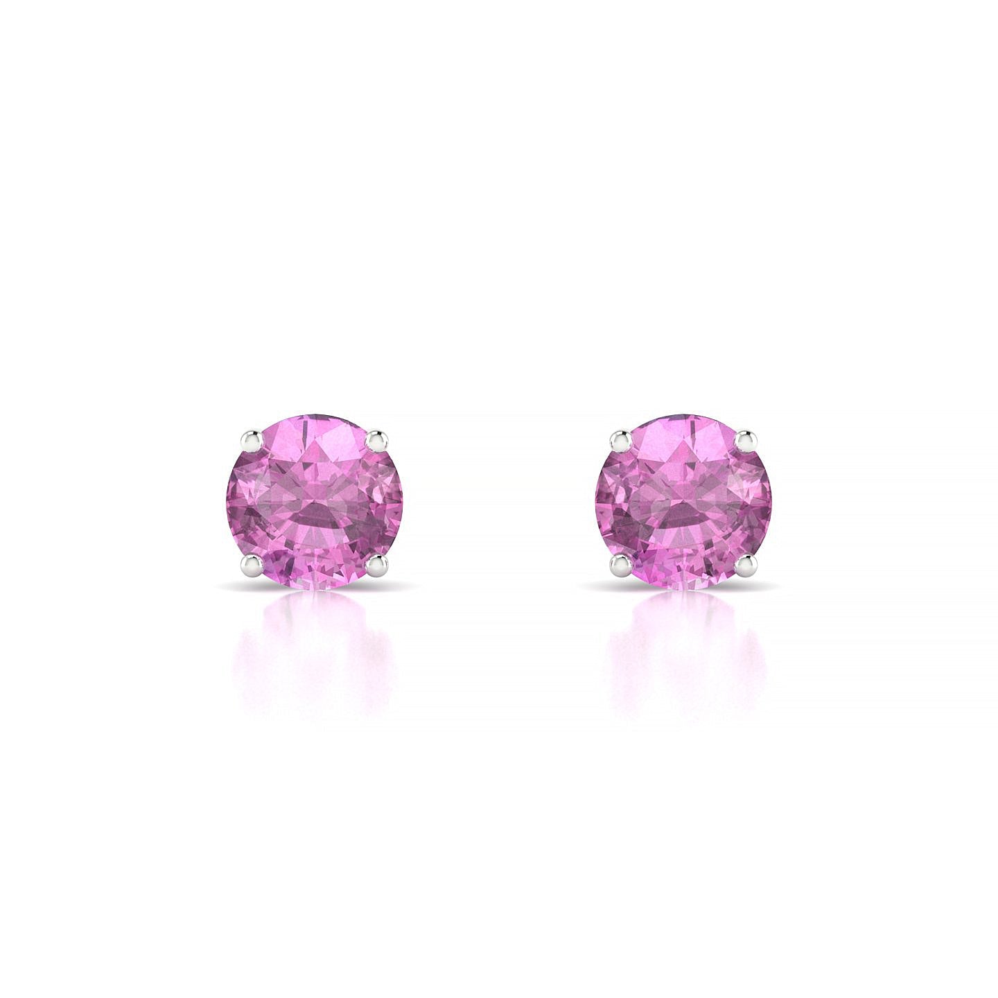 Radiance | 18k White Gold 6 mm Round Pink Sapphire Earrings