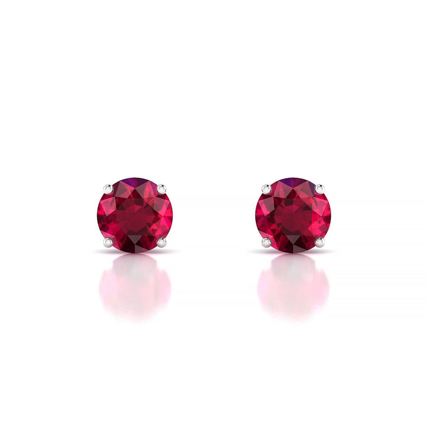 Radiance | 18k White Gold 6 mm Round Ruby Earrings
