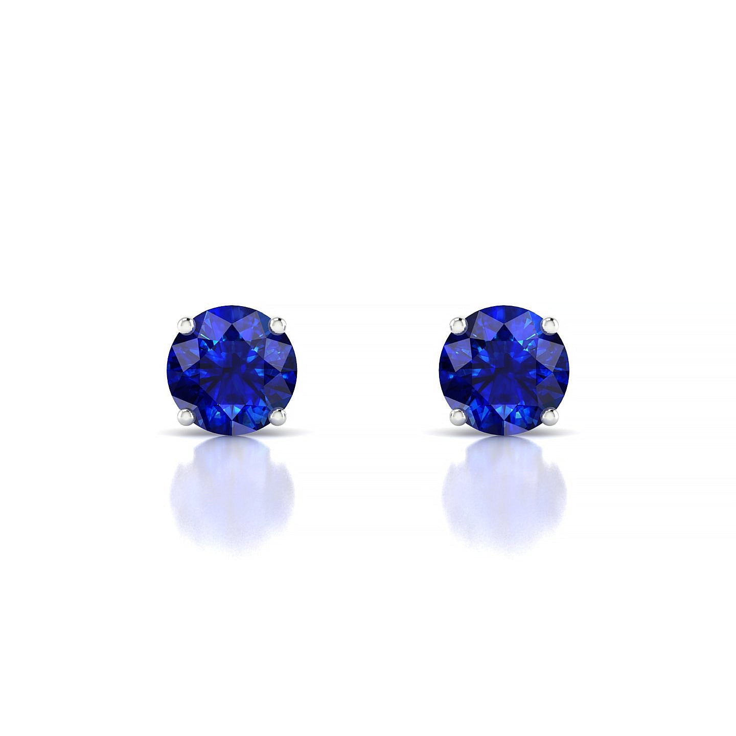 Radiance | 18k White Gold 6 mm Round Sapphire Earrings